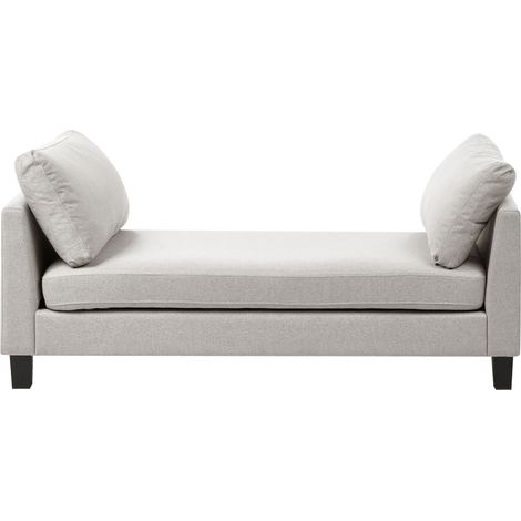 Chaise longue de tela estilo escandinavo moderno patas de acero gris claro Archiane