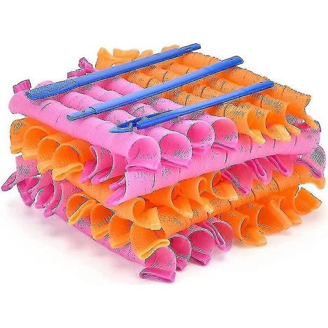 Kit de 20 bigoudis sans chaleur, boucles spirales, avec crochets de coiffage, 55 cm / 22 pouces. Idéal pour une utilisation nocturne. (1/4)