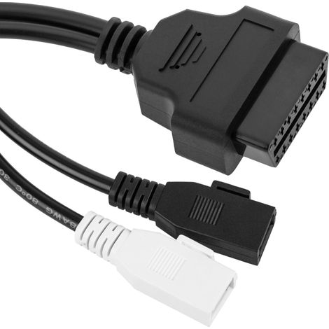 BeMatik - Câble de diagnostic double mâle OBD2 2 broches compatible avec le brochage complet Audi (1/5)