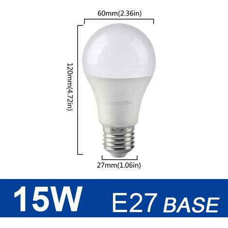 (15 W E27, lumière naturelle) 6 ampoules LED, 220 V CA, économie d'énergie, éclairage LED domestique pour salon (1/5)