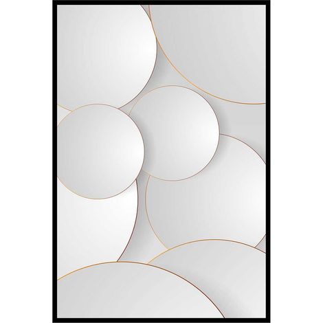 Affiche encadrée abstraite formes circulaires minimalistes (1/5)