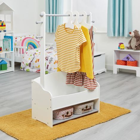 Appendiabiti GINGER HOME in Legno per Bambini con Ripiani, Bianco/Grigio (1/5)