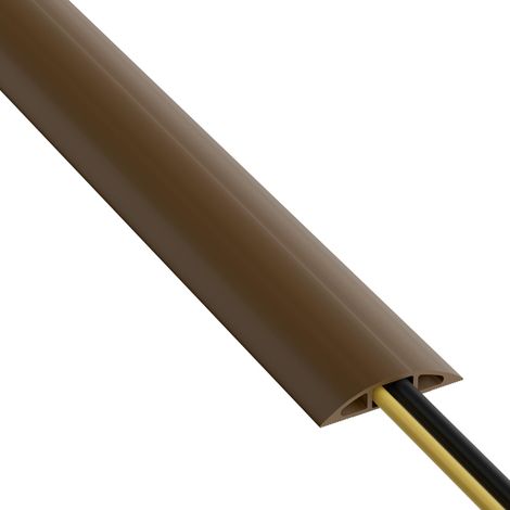 D-Line CC-3 Canalina Pavimento, Canalina Cavi, Canalina Passacavi Calpestabile, Passacavo a Pavimento - Cavità per cavi = 17mm (Larghezza) x 9mm (Altezza) - 1,8m Lunghezza - Marrone (1/5)