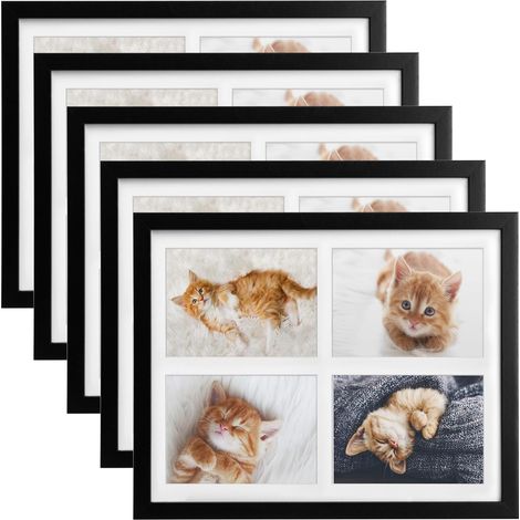 5x cadre photo collage pour 4 photos Galeria, 10x15cm, noir