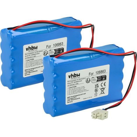 vhbw 2x Batterie compatible avec Geze DCU 1, EC Drive, DCU2M, Door Operators porte coulissante électrique (0,9Ah, 24V, NiMH)