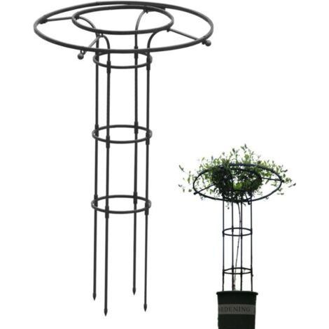 Tuteur métallique pour plantes grimpantes – Treillis parapluie en acier 120 cm – Support stable pour rosiers et clématites – Installation facile (1/5)