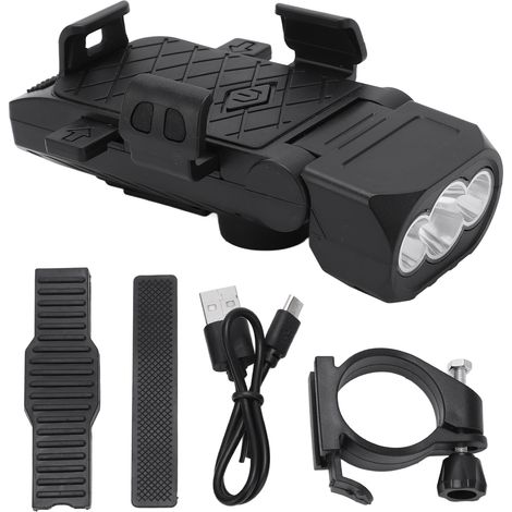 Lampe de Vélo 4 en 1 avec Power Bank, Klaxon et Support Téléphone pour Cyclisme Nocturne (1/5)