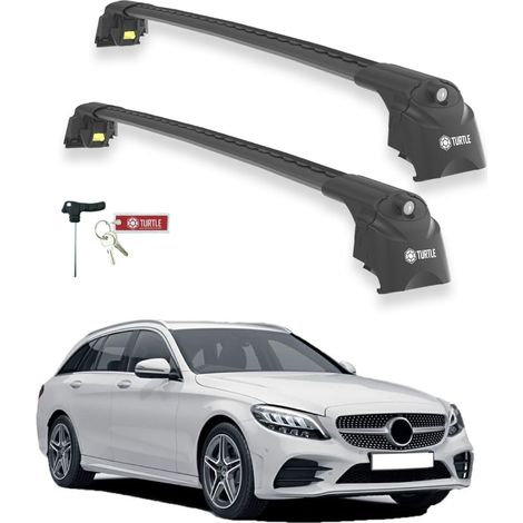 TURTLE kompatibel mit Mercedes-Benz C-Class (S205) 2015-2021 Dachträger Air2 Schwarz (1/5)
