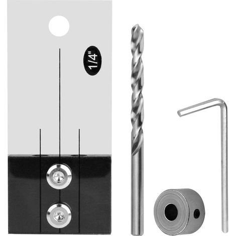 Guide Perçage Trou 1/4" Bois, Gabarit Localisateur Droit pour Menuiserie (1/5)
