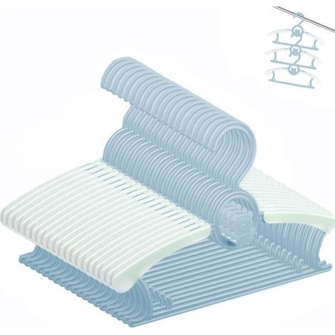 15-piece children's clothes hanger set, 28-36 cm, plastic hangers for baby and nursery, suitable for girls and boys aged 0-18 years (1/5)