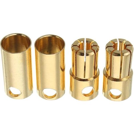 Adaptateur de Connecteur de Balle de Fiche Banane Mâle Femelle Bullet 6.5mm Plaqué Or pour Batterie Moteur Lipo ESC (1/5)