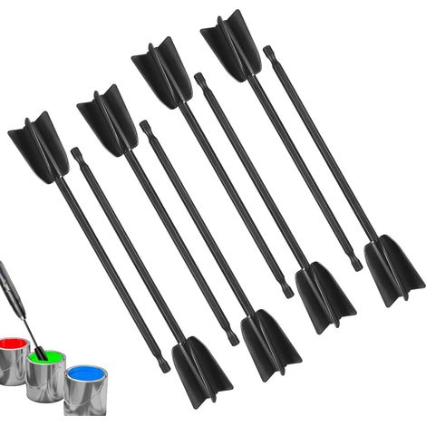 Lot de 8 mélangeurs de peinture pour foret 1/4 - Réutilisables - Pour résine époxy et silicone - Peinture et vernis céramique (1/5)