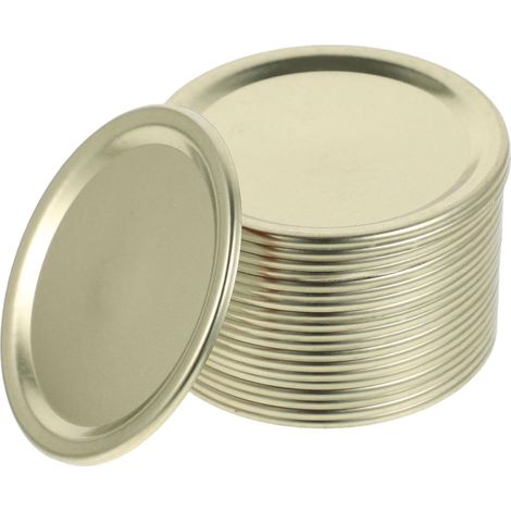 20 couvercles hermétiques en fer-blanc de 70 mm pour bocaux Mason à ouverture standard (1/5)