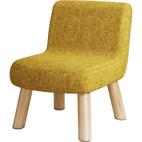 Tabouret - tabouret rond, tabouret bas, tissu, bois massif, 30x30x35cm (1/5)