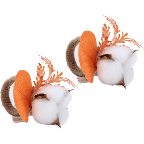 Lot de 2 ronds de serviette originaux en coton à motif de fleur artificielle, parfaits pour un mariage ou un anniversaire. (1/5)