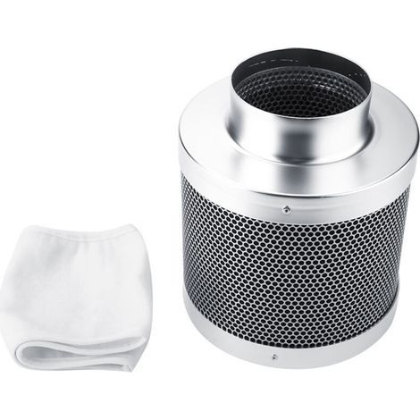 The 4-inch stainless steel carbon filters for hydroponic growing keep odors away from the home workshop. (1/5)