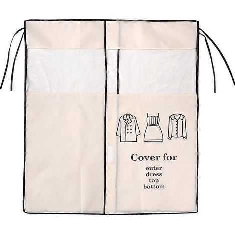 Housse de protection pour vêtements 120×120 cm beige, housse anti-poussière universelle pour portant à vêtements (1/4)
