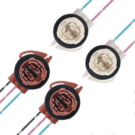 Satz mit 4 Fassungen für Blinker und Rücklichter, Fassungen für 3156/3157-Glühbirnen mit Kabelbaum für Rücklichter und Schnellverbinder. (1/5)