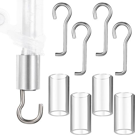 Le kit de remplacement pour tuner de stores vénitiens (4 jeux) comprend des pièces de rechange pour les crochets, les tuyaux, les tiges de stores horizontales et verticales. (1/5)
