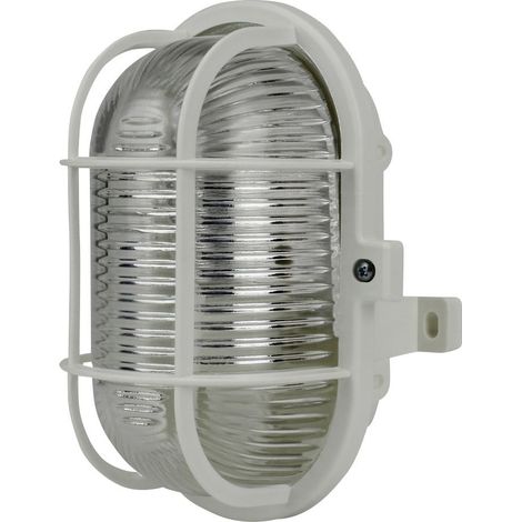 Ovalleuchte 60 Watt PVC-Korb weiß Wand- & Deckenleuchten