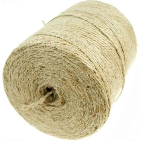 Ficelle de jute, cordelette, cordon, corde en jute, ficelle d'emballage, 2 mm, ficelle de jardin, 1000 m (1/3)
