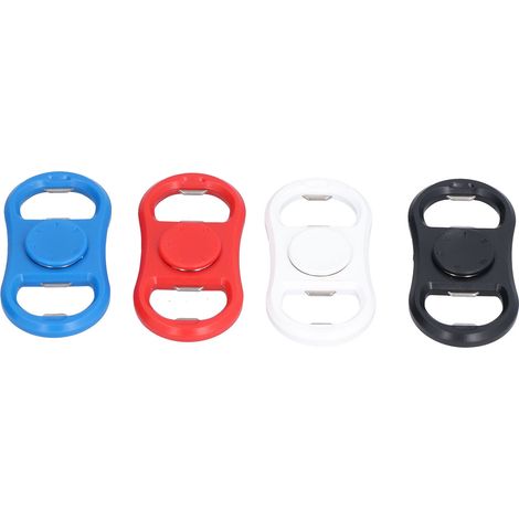 Lot de 4 ouvre-bouteilles manuels portables à double tête, jouet de décompression pour les mains, noir, blanc, bleu, rouge (1/5)