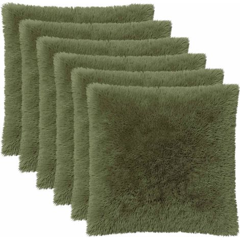 Federa 6 pcs HEERLEN Verde 65 x 65 cm Fleece PV vidaXL