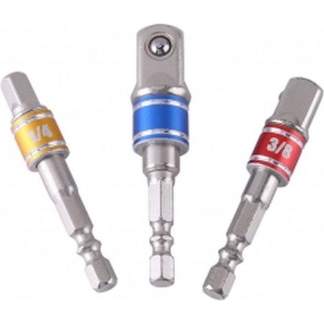 3Pzs Adaptador socket 1/4" 3/8" 1/2" Barra de Extensión tornillo hexagonal