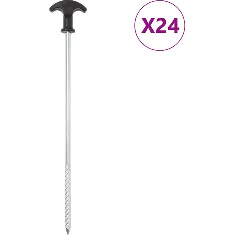 Zeltheringe 24 Stk. 30 cm Ø7 mm Verzinkter Stahl
