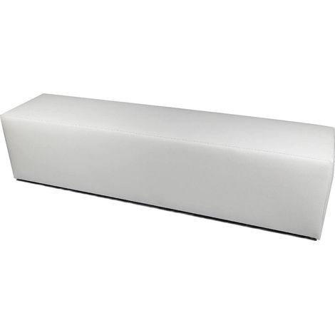 Dmora - Pouf Apecchio, Mehrzwecksessel, Sitzsack, Hockerhocker, Made in Italy, 180x40 h42 cm, Weiß