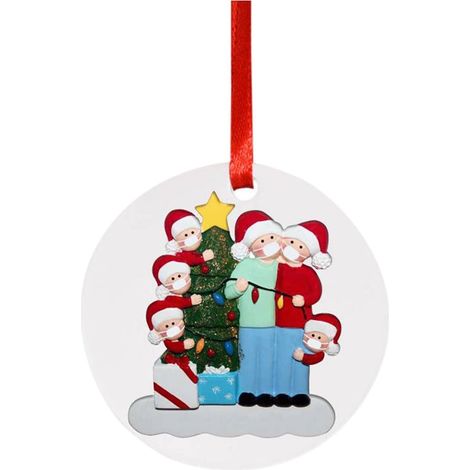 Ornement De Noël - En Plastique - 10 Cm - Pour Arbre De Noël - Personnalisable Au Marqueur - Lot De 1 (1/5)