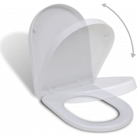 Sedile WC quadrato con coperchio a chiusura ammortizzata bianco 020002890