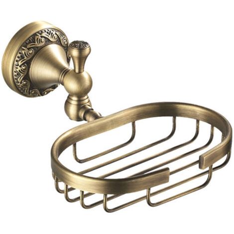 Style Vintage en laiton massif mural bain douche porte-savon accessoires de salle de bain panier à savon laiton Antique