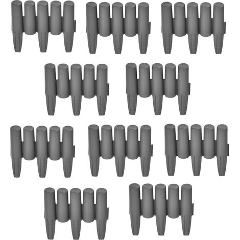 Kit de 10 palissades gris foncé 270 cm jardin (1/3)