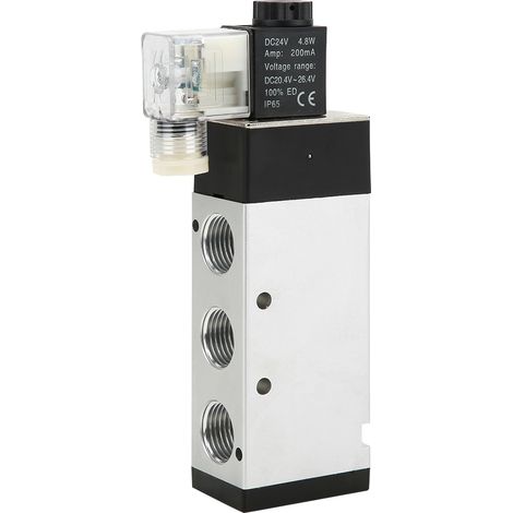 Électrovanne 5 voies 2 positions 4V410-15, type sortie 2, pièces mécaniques pour AirTAC (24V DC). (1/5)