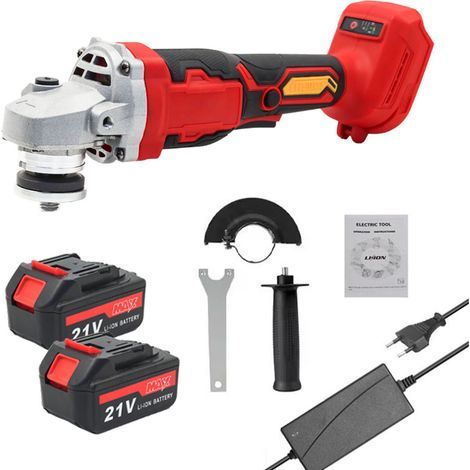 21V 125mm Angle Grinder, Brushless Motor, Multifunctional Electric Grinding Tool, 2-Cell Lithium Battery, Cutting Machine, Suitable for Polishing Tiles and More (1/5)
