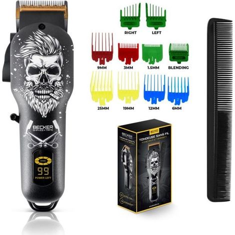 Tondeuse Sans Fil Cheveux Et Barbe Avec Levier D'ajustement Design Hero I Becker (1/5)