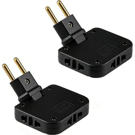 Lot de 3 multiprises plates 3-en-1 rotatives 180°, sans câble portable, noir, bureau et voyage (1/5)