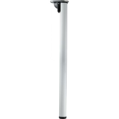 Camar Tischbein klappbar höhenverstellbar - Tischfuß Click, Möbelbein Durchmesser 50 mm, Länge 705-735 mm, Tragkraft 100 kg, Aluminium silber gerillt