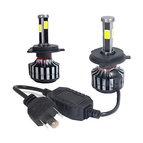 COPPIA LAMPADE AUTO MOTO D6 H4 LED 4200LM 38W 6000K EMC KIT LAMPADINE  92135
