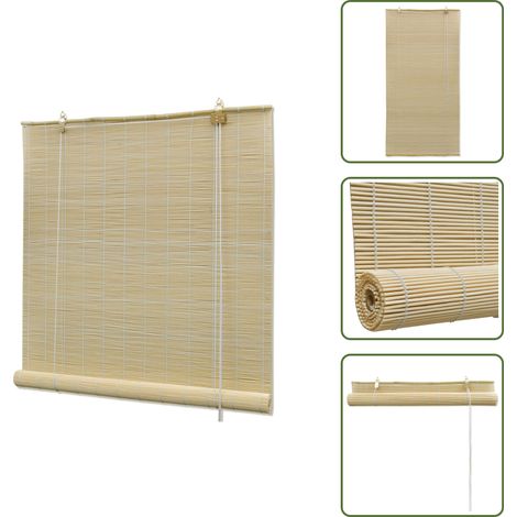 Bambusrollo Natur 150x220 cm - Bambusrollo - Fensterschmuck - Fensterdeko - Natürliches Rollo - Lichtdurchlässiges Rollo (1/5)