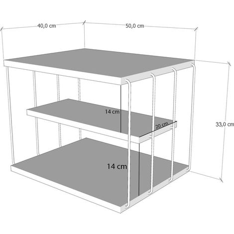 Tavolino laterale in legno "Lifon" - 50 x 40 x 33 cm - Bianco/Nero