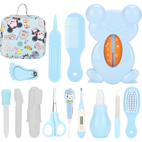 Kit de soins bébé 14 pièces : coupe-ongles, lime et accessoires pour nouveau-né, nourrisson, toilette et hygiène (1/5)
