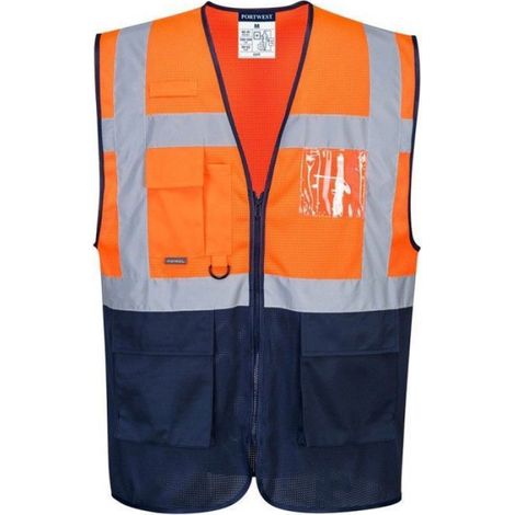 Gilet De Sécurité - Maille Aérée MeshAir - Certifié EN ISO 20471 Classe 1 - Bicolore - Taille Unique (1/2)