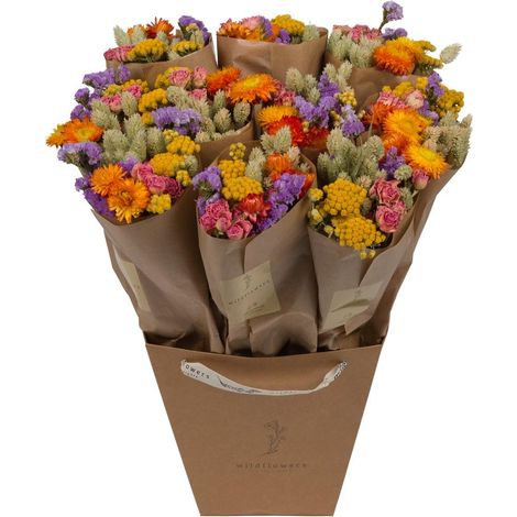 Bouquet de Fleurs Séchées Multicolore 50 cm - Décoration Naturelle et Durable - Lot de 10 - PANGIVO