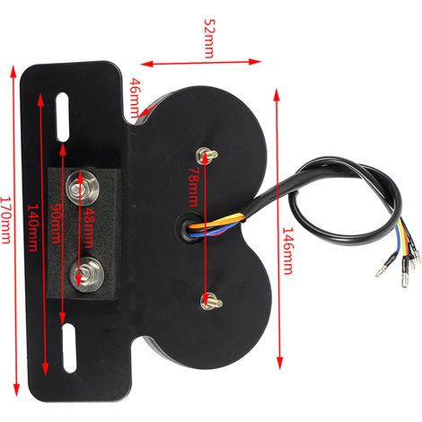 Feu arrière LED universel pour moto, clignotant, double feux de remorque, support de plaque d'immatriculation de frein (1/5)