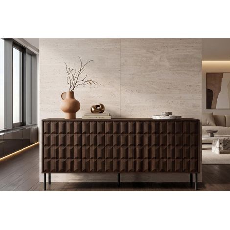 Buffet/bahut moderne 205 cm noyer/expresso Rubie (1/5)