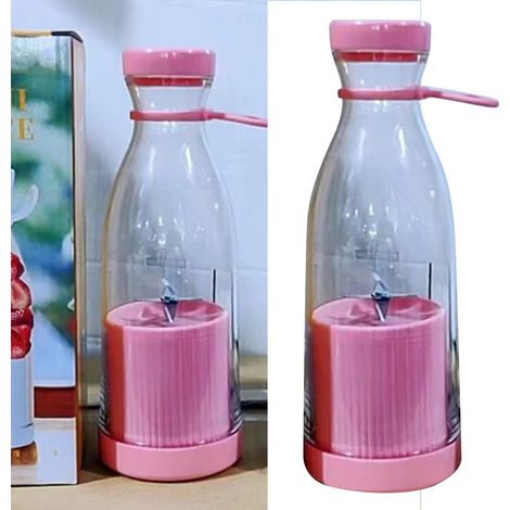 Mini-blender portable mignon à 6 lames, 40 W, haute puissance, 300 ml, rechargeable, rose (1/5)
