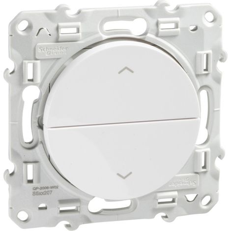 Schneider Electric – Poussoir 2 touches S520207 – Pour volet roulant blanc – Mode de pose électricité – Matériaux résistants