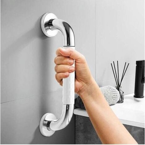 Barre de sécurité antidérapante pour baignoire UlisemWhite avec éclairage fluorescent, fixation murale en acier inoxydable, pour toilettes, pour enfants et personnes âgées (30 cm) (1/4)